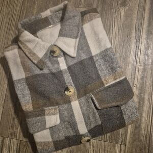 NWOT Long Flannel Button Up Top